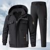 Мужской осенне-зимний уличный комбинезон с утолщенным плюшевым подкладом, холодостойкая теплая куртка, водонепроницаемый