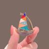 Color Sailing Brooch High-End Femininity Smooth Sailing Brooch Niche High-End Design Pin Suit Accessories