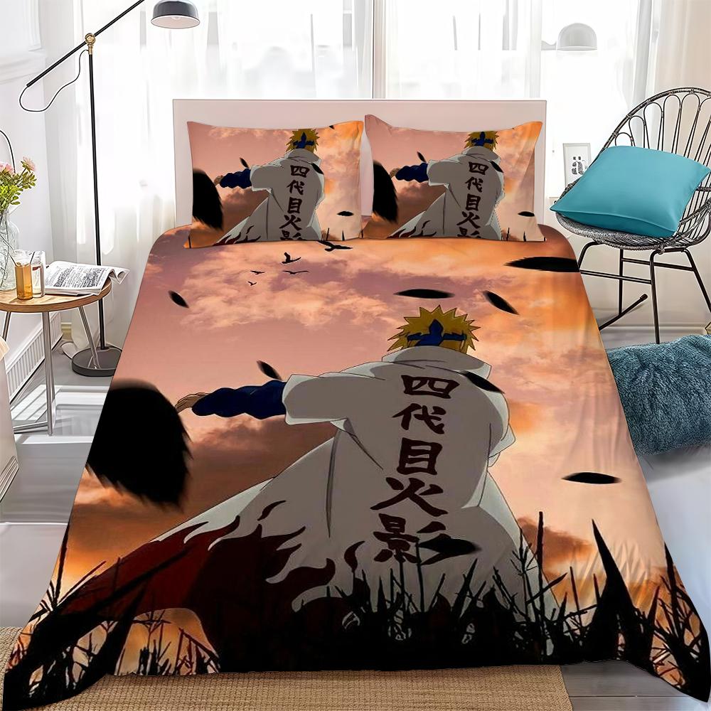M-Minato N-Namikaze Duvet Cover Set Home Style Bedding Soft Laundry Cotton Bed 3 Piece Set Student Dormitory Gift