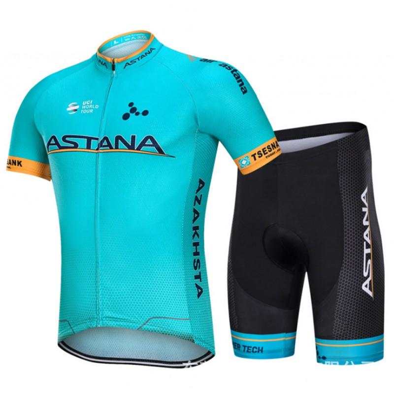Mens Cycling Jersey Bib Shorts Set Breathable Road Bike Outfit With Gel Pad