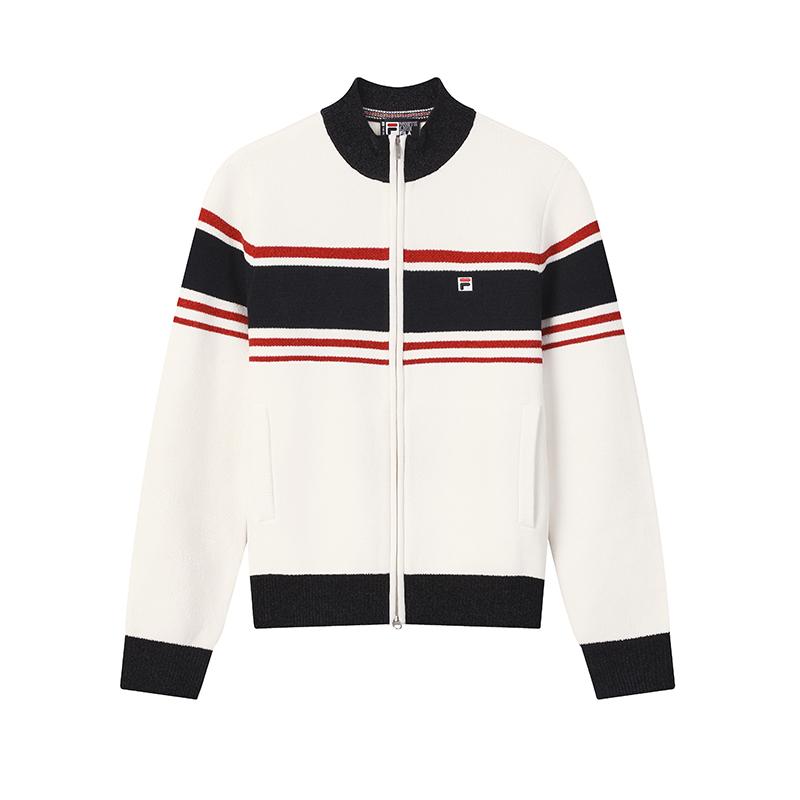 Fila Классический модный кардиган-свитер женский, простой, в полоску, модный, удобный, повседневный, универсальный, теплый, вязаный, верхняя одежда F11W618404FWT