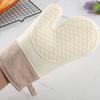 1Pc/2Pcs Silicone Gloves Thick Oven Insulation Heat Resistant Anti-Scalding Quilted Design Anti-scald Gloves