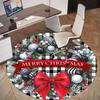 1PC Christmas Wreath Office Round Area Rug, Under Office Chairs Bedroom Living Room Home Decor,Carpet for Office, -1110277