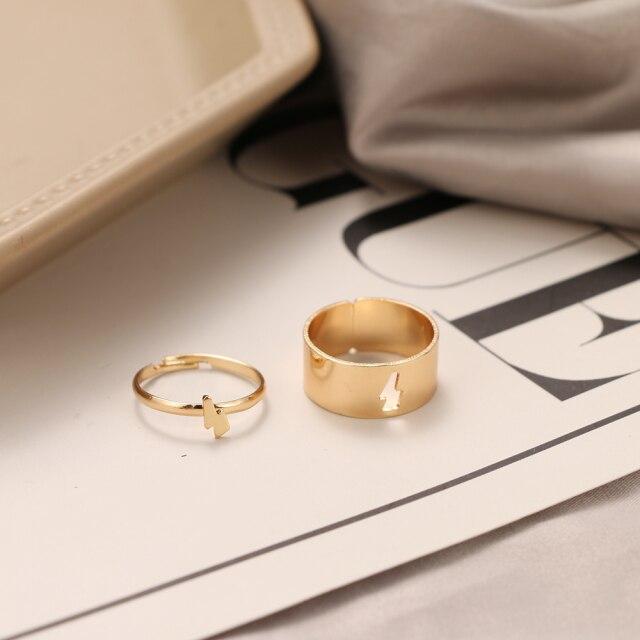Модные золотые кольца с пламенем для женщин и мужчин, комплект колец для влюбленных пар, помолвка, свадьба, открытые кольца, ювелирные изделия