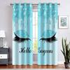 Hello Gorgeous Unicorn Eyelash Print Curtain for The Bedroom Custom,Suitable for Decor Curtains Living Room