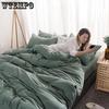 Новый продукт, однотонный комплект постельного белья из 4 предметов, постельное белье из микрофибры, серое постельное белье, пододеяльник