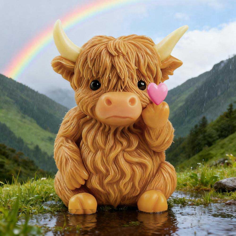 Cute 3D Silicone Mold Standing Mountain Cow Farm Animal DIY Handcrafted Resin Casting Jewelry Making Mould