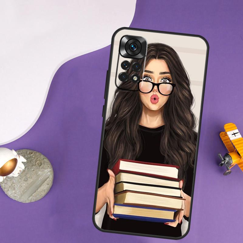 Брюнетка Блондинка Девушка Милый Чехол Для Xiaomi Redmi Note 13 Pro 14 12 9 10 11 Pro 10S 11S 12S Redmi 10C 13C 14C 12C Обложка