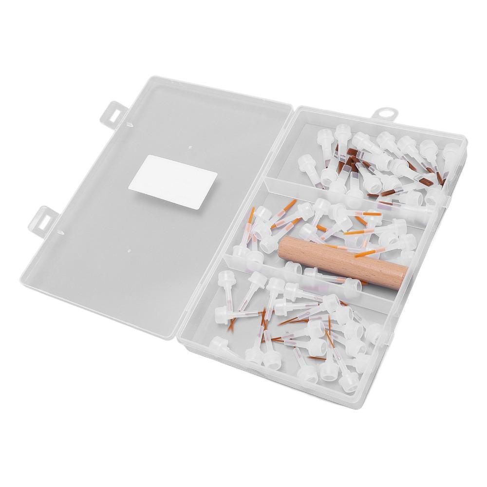 60pcs Wooden Handle Nail Brush Replacement Heads Dip Gel Nail Polish Brush Salon Or Home Use