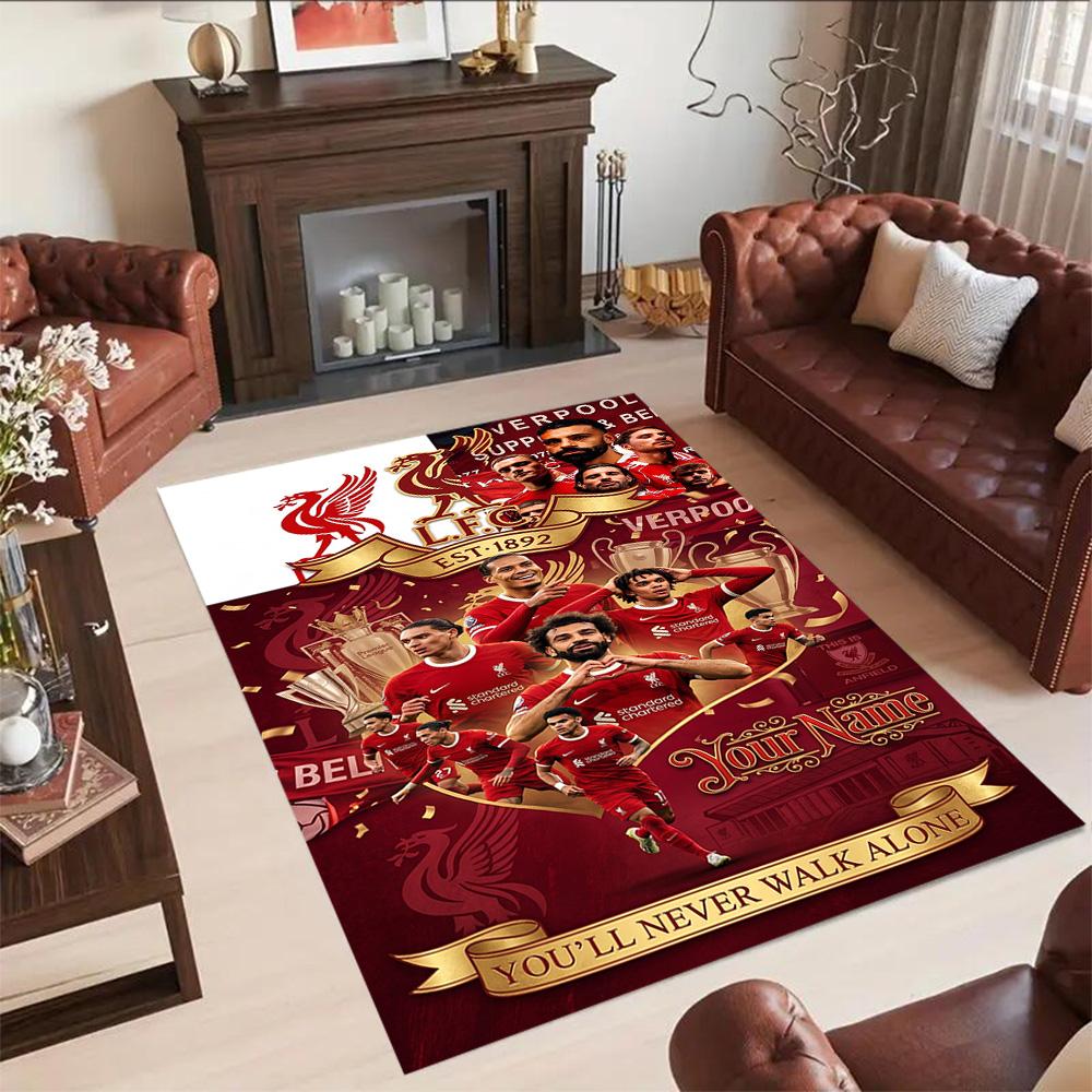 Liverpool Team Customize Your Name Floor Rug Office Rug Perfect For Living Rooms Hallway Game Room Balcony Antislip Rug Anime Office Decor