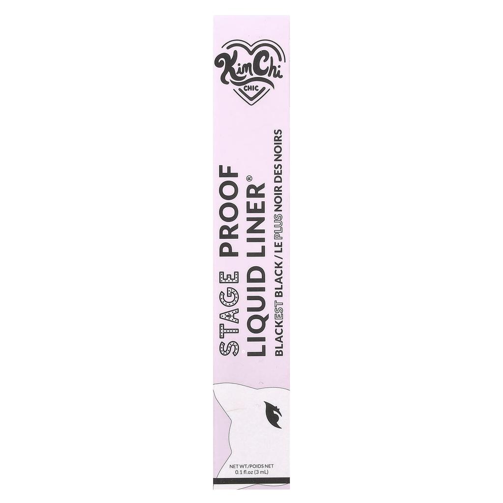 KimChi Chic Beauty, Stage Proof Liquid Liner®, 02 Felt Tip Brush, Blackest Black, 0,1 жидких унций (3 мл)