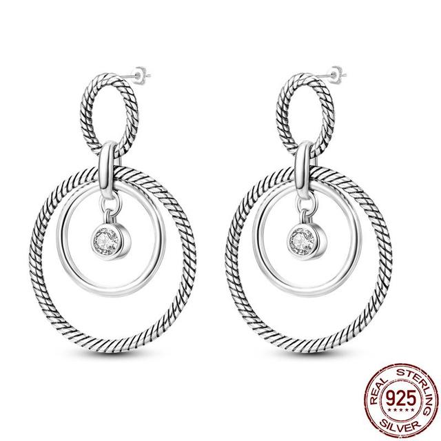 Серьги для женщин, серебро 925 пробы, серьги-кольца, стерлинговое серебро 925 пробы, оригинальный сертифицированный женский трендовый подарок