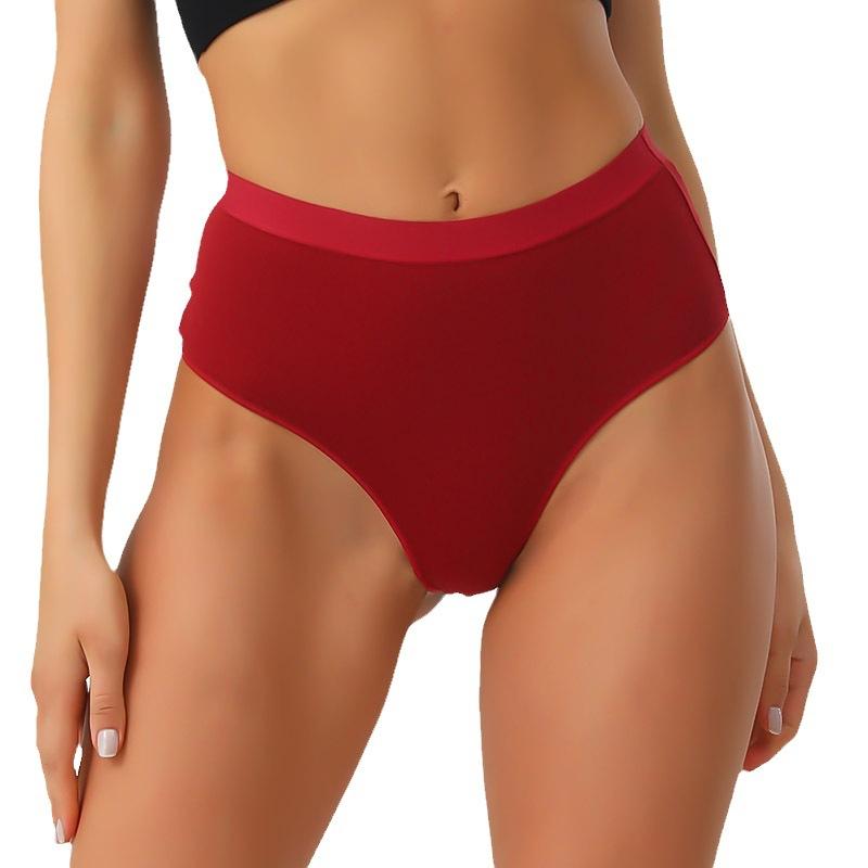 Женские хлопковые трусики большого размера с высокой талией, компрессионные стринги с высокой пружиной, закрытый задний шов, удобные спортивные трусы