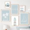 Sailboat Surfboard Monstera Palm Tree Lighthouse Posters And Prints Canvas Painting Wall Art Pictures Living Room Home Decor