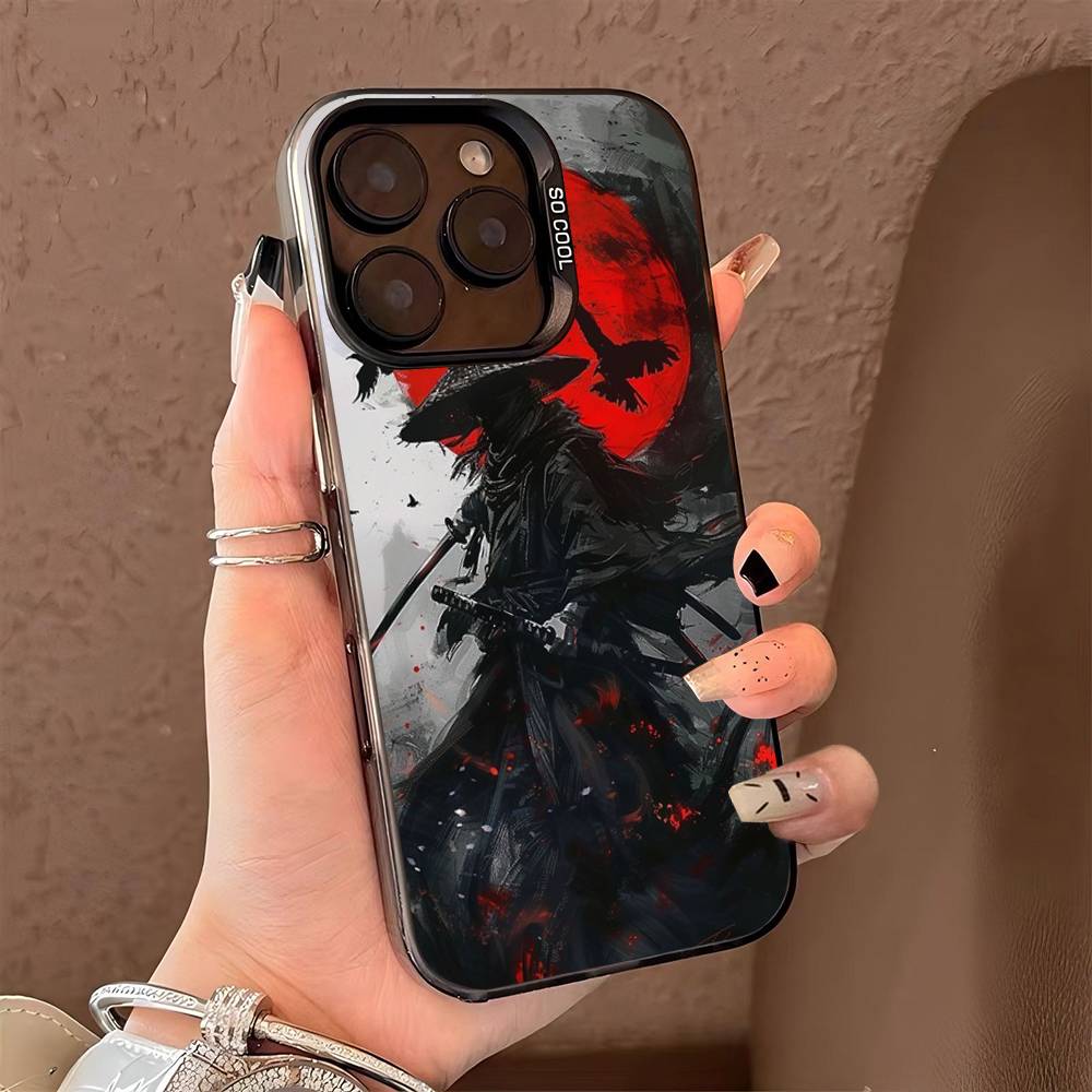 Япония Лицо Призрака Самурай Чехол Для Телефона Для iPhone 16 15 14 13 12 11 Pro Max X XR XS MAX Матовый Ударопрочный Задняя Панель Противоударный Матовый Чехол