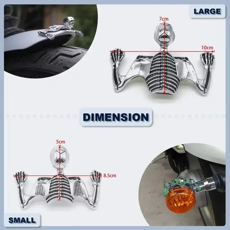 Козырек фары мотоцикла, украшение в виде черепа на шоссе, зомби, переднее крыло, стальной череп, украшение в виде скелета для аксессуаров Harley