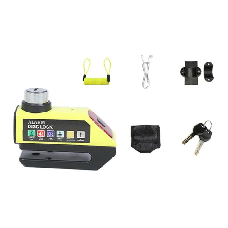 High Strength Metal Disc Brake Lock with 110dB Security Alarm Small Vehicle Alarm Lock for Motorcycle Bike Scooter