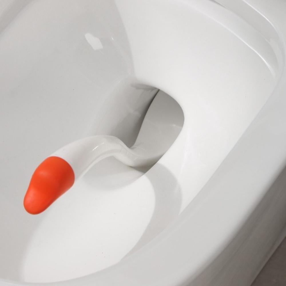 Swan Shape Long Handle Toilet Brush Dense Bristle Head Toilet Brush Holder Toilet Plunger  Cleaning