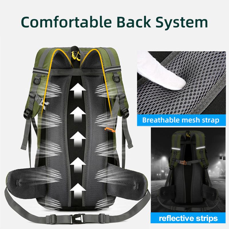 50л походный рюкзак дорожная сумка для мужчин большой походный рюкзак туристический рюкзак водонепроницаемый для спорта на открытом воздухе альпинизм альпинизм сумка