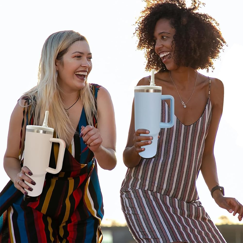 40 Oz Replaceable Tumbler Flip Straw Lid for Stanley Cup,Reusable Tumbler Cover, Spill Proof Splash Resistant Tumbler Lids