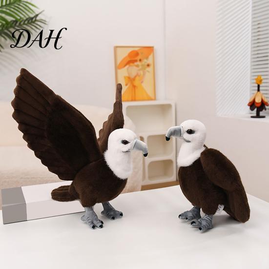 Soft Stuffed Bird Doll Realistic Plush Bald Eagle Doll, Animal Toy with Foldable Posable Wing Plushie Wings, Lifelike for Home Decor And Educational