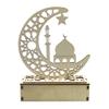 Wooden Ramadan Eid Mubarak Decorations for Home Moon LED Candles Light