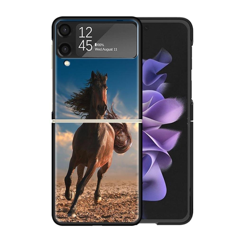 Чехлы для Samsung Galaxy Z Flip 4 5 6 7 3 Z Flip7 Flip6 Flip4 Flip5 Flip3 5G с изображением скачущей лошади, Большая Красота, Жесткие, Ударопрочные Fundas