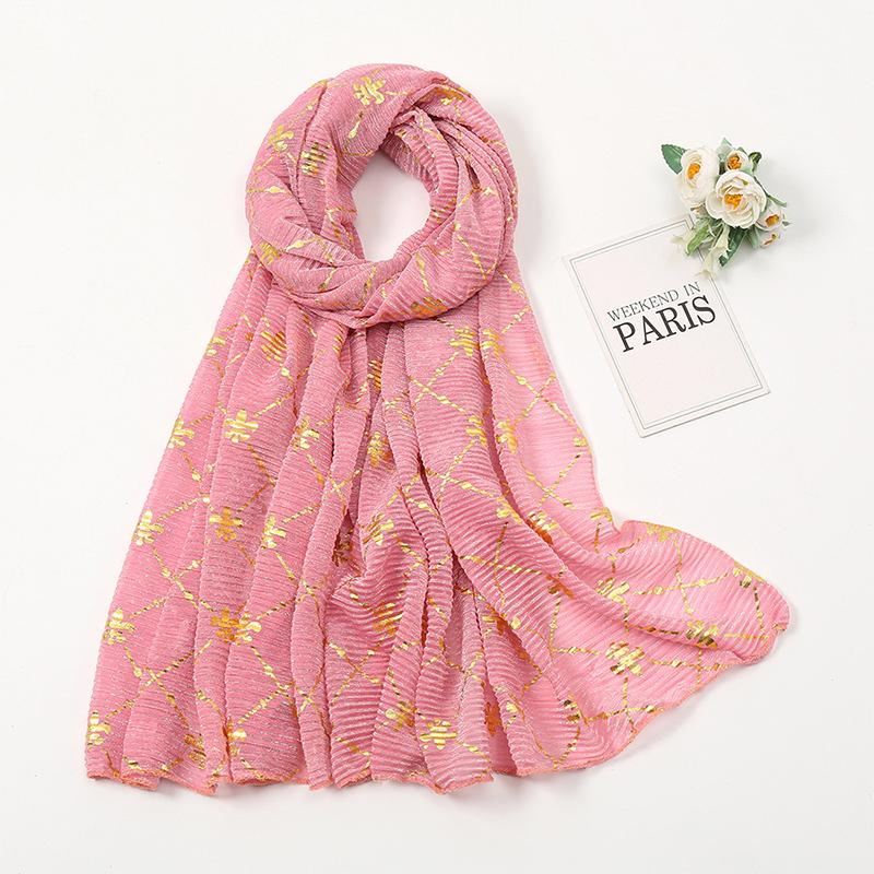 Muslim Chiffon Hijab Scarf Women Long Sequin Fabric Head Wrap For Women Hijabs Scarves Ladies Muslim Veil Jersey Hijabs
