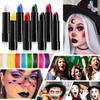 8 Colors Face Body Paint Stick, Blue White Red Flag Color Face Paint for Baseball/Football/Halloween Vampire/Clown Cosplay