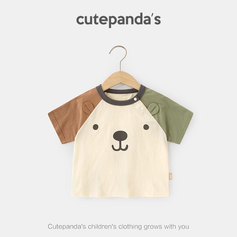 Одежда для малышей, повседневные футболки с короткими рукавами, летняя одежда для мальчиков и девочек, детские летние топы с половиной рукавов