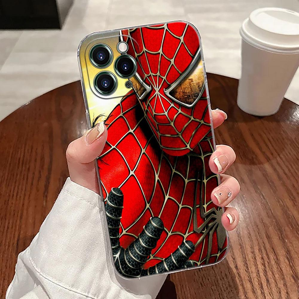 Чехол для телефона Мстители Marvel Человек-паук Железный человек Для iPhone 17 Pro Max 17E 11 12 13 14 15 16 Pro Max Plus 17 Air 16E 7 XS Мягкий чехол