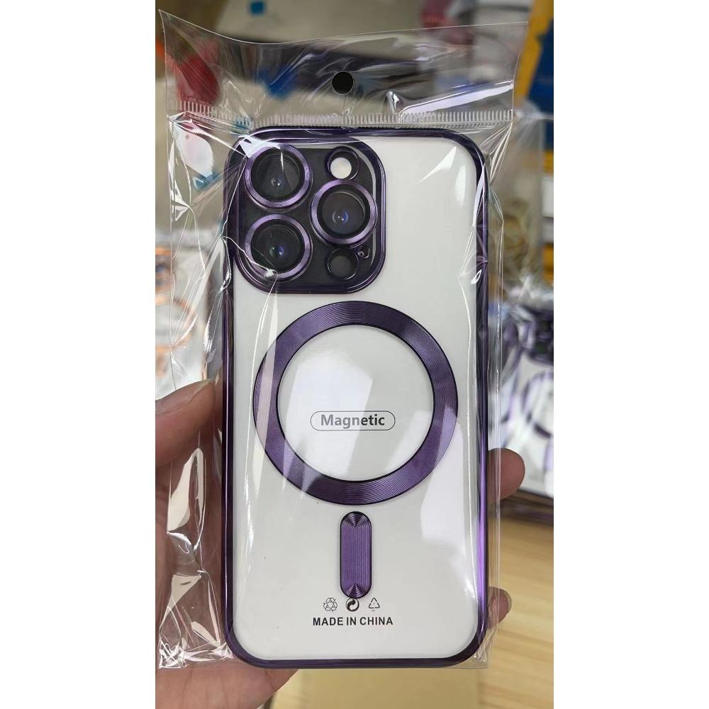 **Гальванизированный Магнитный Чехол для Телефона с Зарядкой для iPhone 18 Pro Max 15 16E Полное Покрытие Защитная Пленка для Камеры