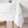 Summer Tablecloth with Embroidery Fabric White with Flowers 120x160