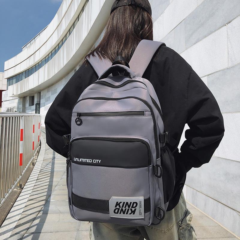 Мужской рюкзак большой вместимости для учеников младших классов средней школы, школьная сумка, женский рюкзак с цветными блоками