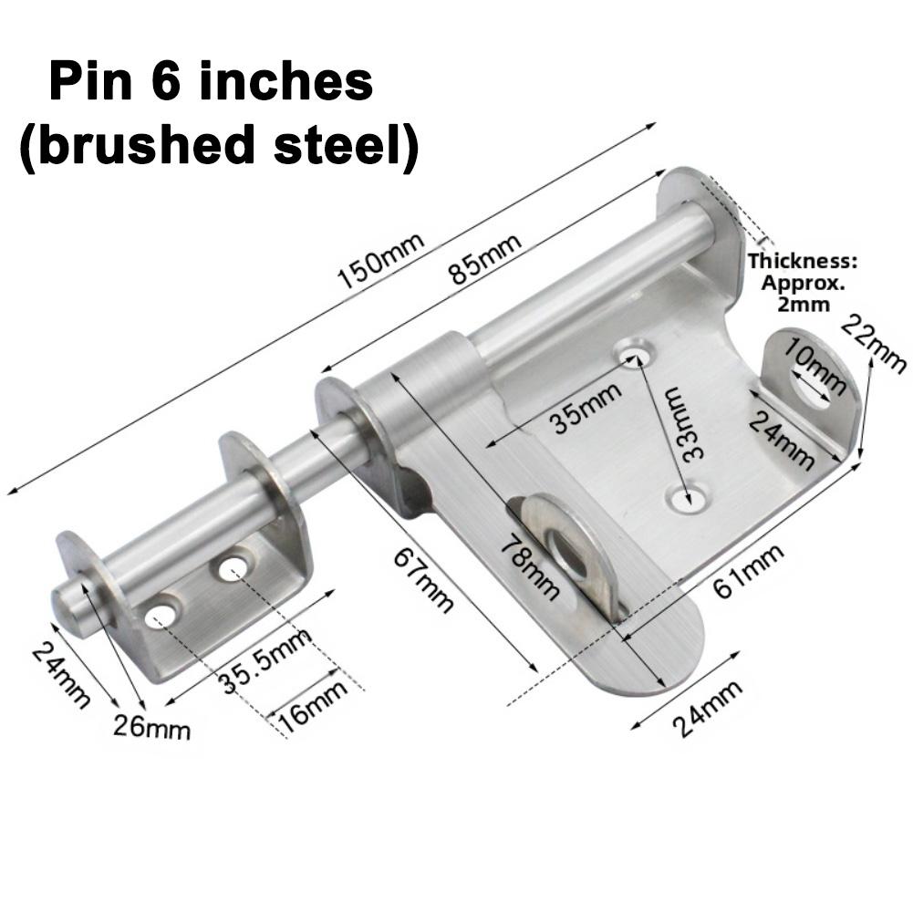 Sliding Door Bolt Lock for Wooden Doors and Garden Sheds Constructed of Stainless Steel with Padlock Hole for Enhanced Security