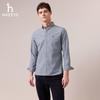 Мужская однотонная рубашка HAZZYS с длинным рукавом в стиле business casual