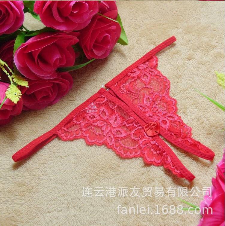Sex underwear open file free of temptation pure desire black lace women's underwear butterfly section open T thong