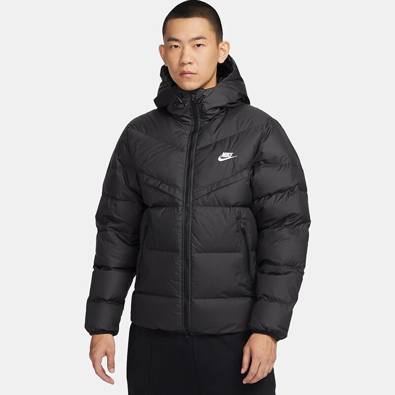 Nike Мужская зимняя короткая пуховая куртка с капюшоном, спортивная ветрозащитная куртка