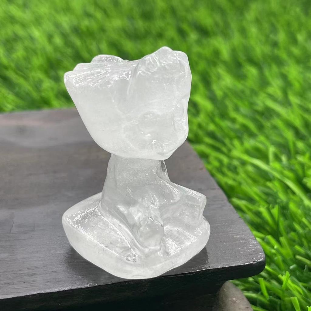 1.5 Inch Small Size Cute Eco-Friendly Crystal Groot Gemstone Carvings Healing Stones Craft Souvenir