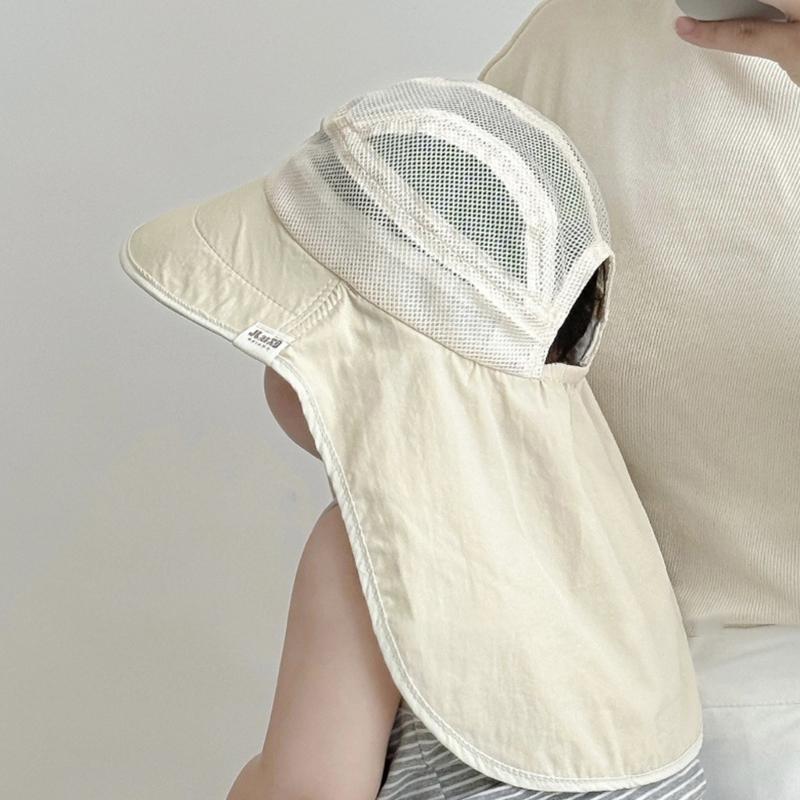 Детская панама-рыбацкая шляпа, быстросохнущая детская сетчатая панама, панама-рыбацкая шляпа для малышей с защитой от солнца, шляпа с шейным клапаном, детский аксессуар