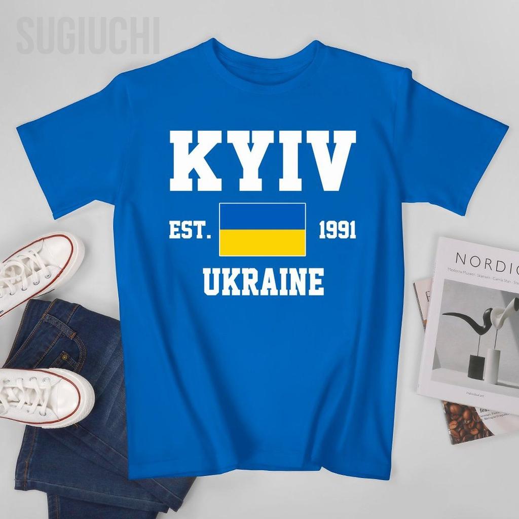 Флаг Украины Основан в 1991 году Киев Унисекс Футболка Футболки Футболка С круглым вырезом Футболки Унисекс Одежда для мальчиков 100% Хлопок