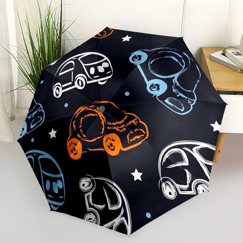 1pc Car Pattern Design Umbrella with Plastic Handle,Suitable for All Seasons Umbrellaptys26093