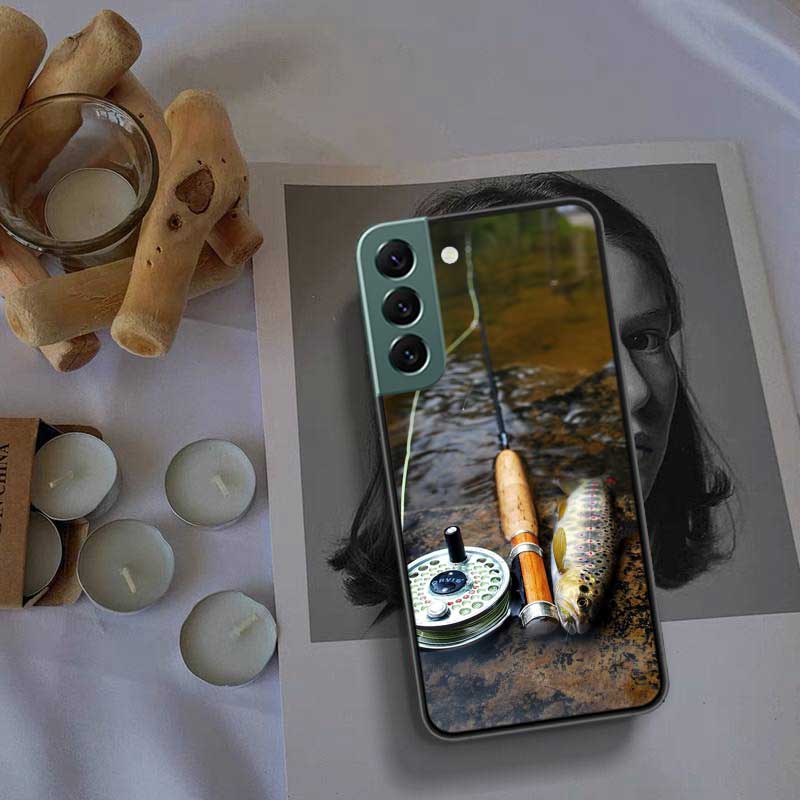 Чехол для телефона Samsung Galaxy S24 S22 Ultra S21 Plus S20 S23 FE S10 S10E S9 S8 S7 Edge с рисунком «Рыбалка на форель» Силиконовый Так