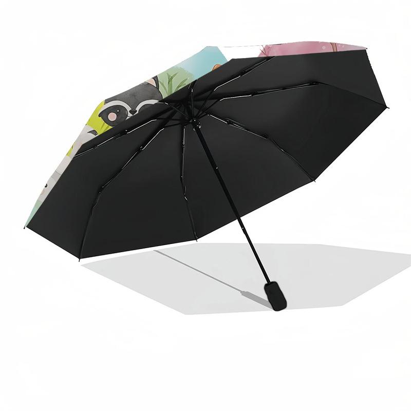1pc Forest Animals Automatic Open/Close Umbrella, Folding Compact Umbrella with Lightweight Design for Women/Men yy251011093