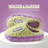 Новая модная хлопковая обувь для дома, женская осенне-зимняя цветовая гамма, толстая подошва, нескользящие теплые парные тапочки