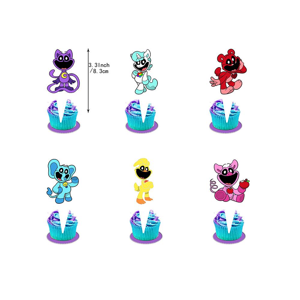 30 шт. товаров для вечеринки «Улыбающиеся зверьки», включая баннер, украшения для торта, воздушные шары