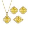 Jewelry Jewelry Set Ring Earrings Necklace Jewelry Treasure Yellow Clover Women's High Versatile Fashion