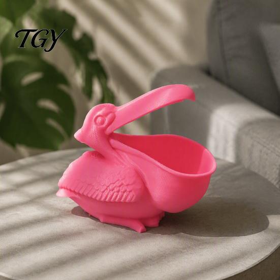 Office Stationery Holder Pelican Desktop Storage Organizer, Decorative Animal Figurine Container, Eco-friendly Unique Gift for Bird Lovers PLA Statue