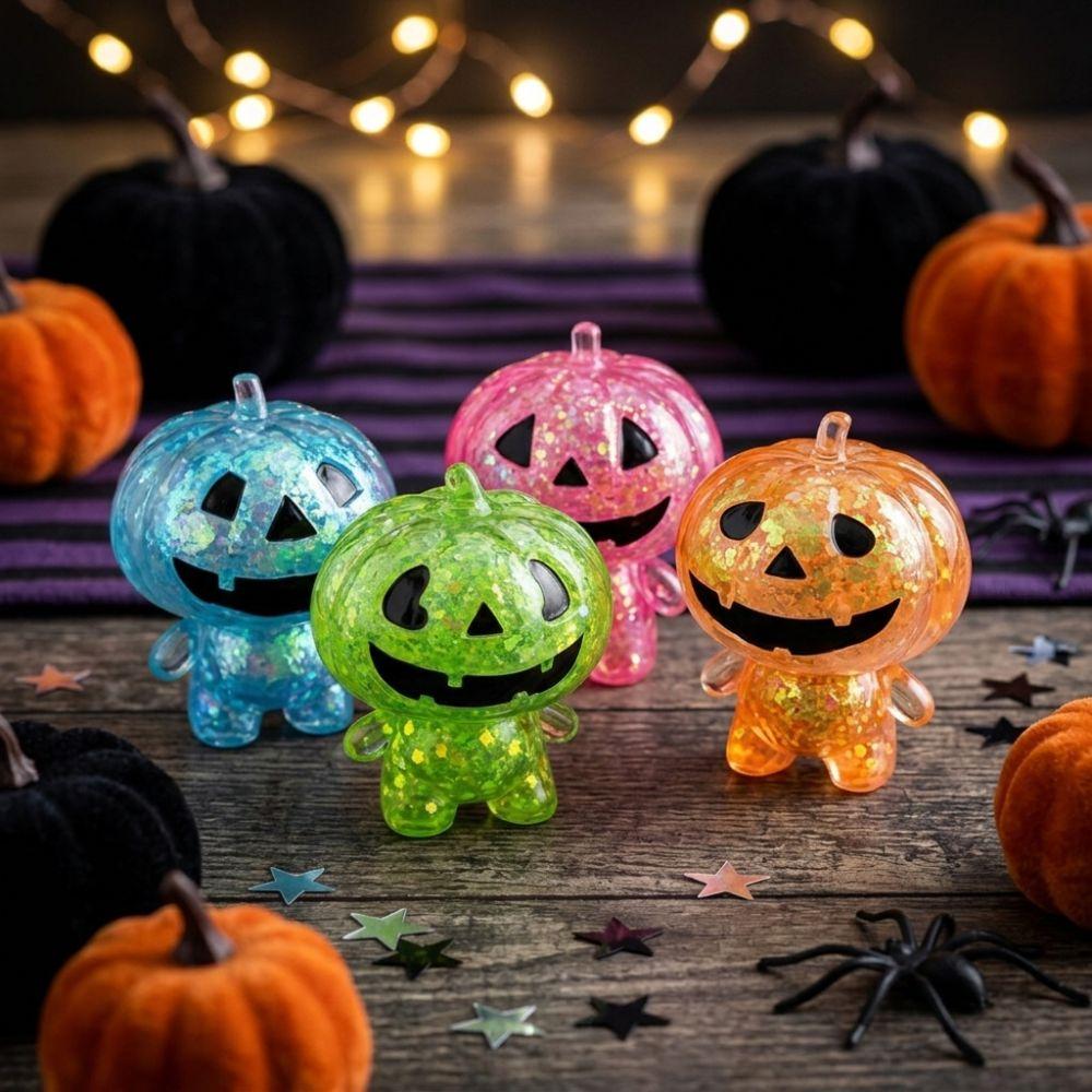 Ultra-Soft Pumpkin Head Squishy Stress Ball Glitter Glitter Squishy Fidget Toy Home
