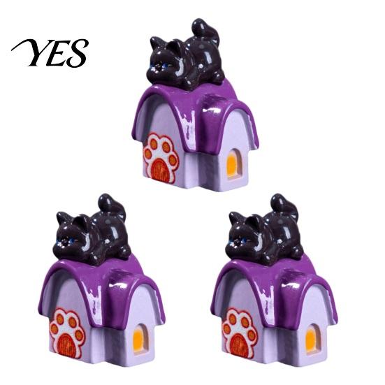 Small Halloween Collectible 3Pcs Mini Resin Figurines, Miniature Pumpkin Ghost Grim Reaper Tabletop Decoration Castle Statue for Spooky Fairy Garden,